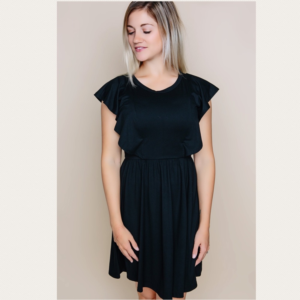 NWT Ruffle Sleeve Empire Waist Dress
